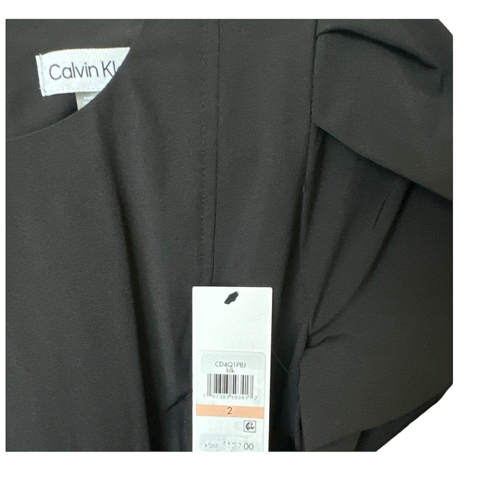 Calvin Klein Tulip Short Sleeve A-Line Midi  Dress Black dress Business casual - Picture 9 of 14